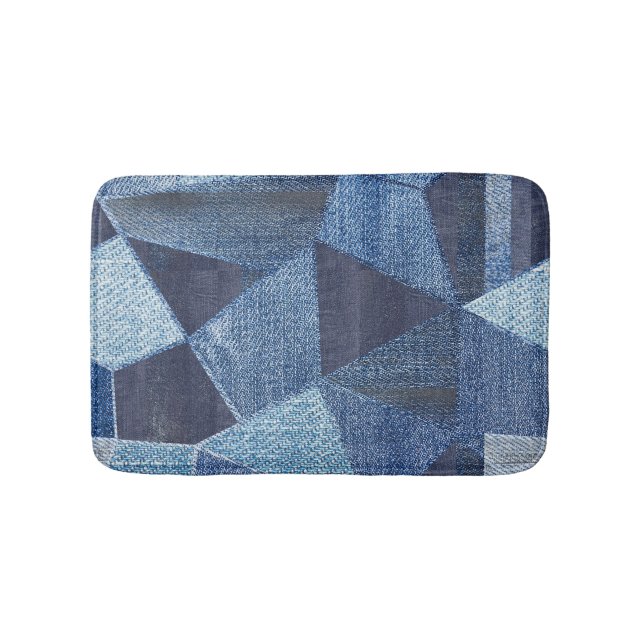 Tapete De Banheiro Denim Urban: Patchwork Disparada. (frente)