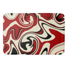 Tapete De Banheiro Derramar - Vermelho e Creme