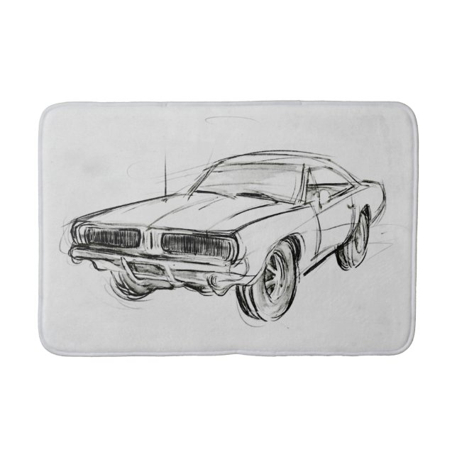 Tapete De Banheiro Desenho Clássico do Carro IV (Frente)