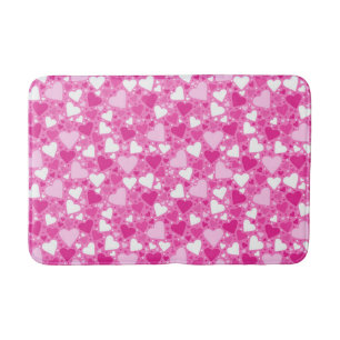 Tapete De Banheiro Desenho de Corações Cor-de-Rosa para Conscientizaç