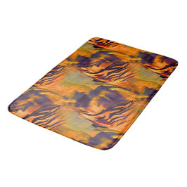 Tapete De Banheiro Desenho de mosaico de abstrato, dourado rústico qu