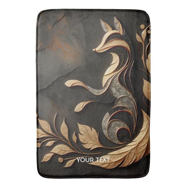 Tapete De Banheiro Desenho de Raposa Elegante Fantasia (Frente Vertical)