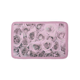 Tapete De Banheiro Desenho de rosas cor-de-rosa Bath Mat