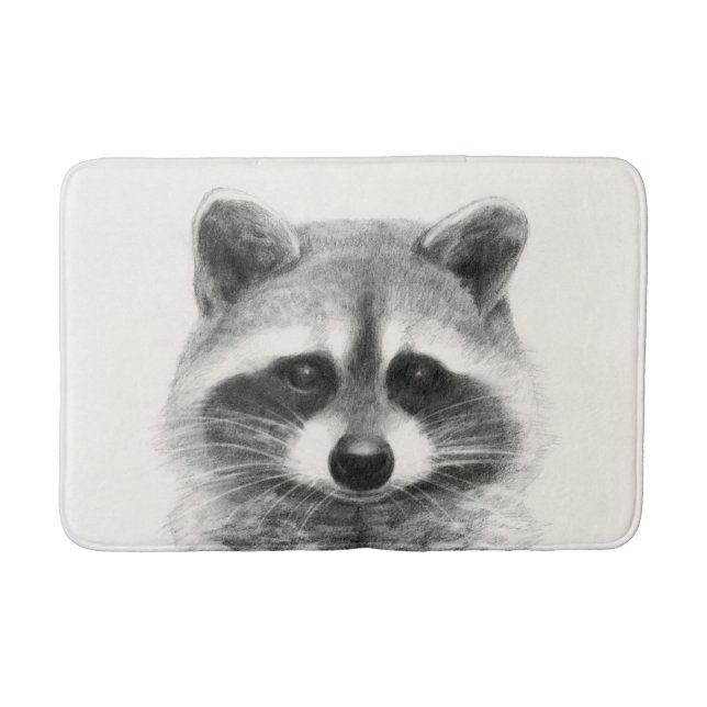 Tapete De Banheiro Desenho do Lápis de Raccoon (Frente)