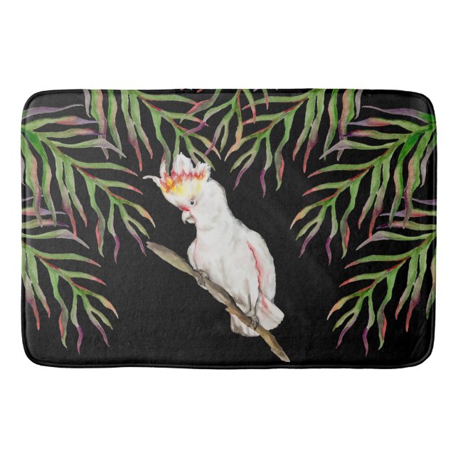 Tapete De Banheiro Desenho em aquarela de um papagaio-católico (Frente)