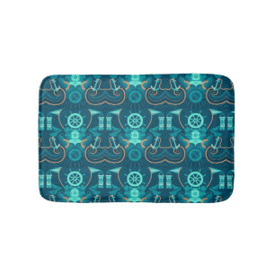 Tapete De Banheiro Design azul náutico