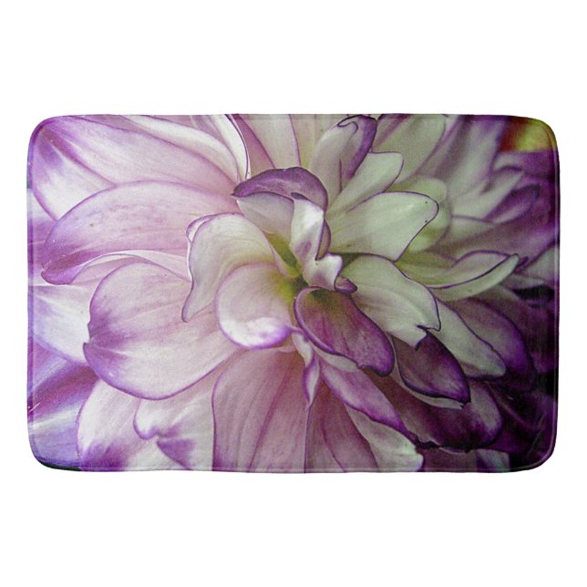 Tapete De Banheiro Design Bath Mat Roxo Dahlias (Frente)