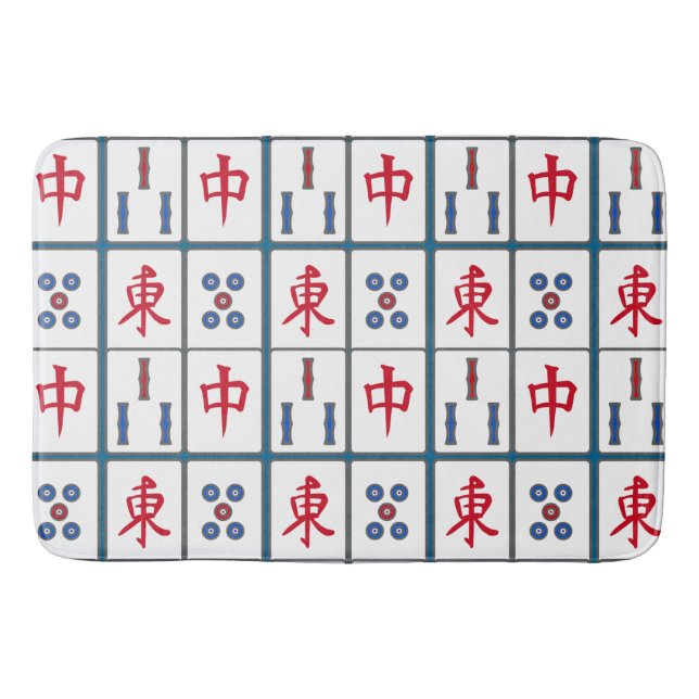Tapete De Banheiro Design de Azulejos de jogos Mahjong (Frente)