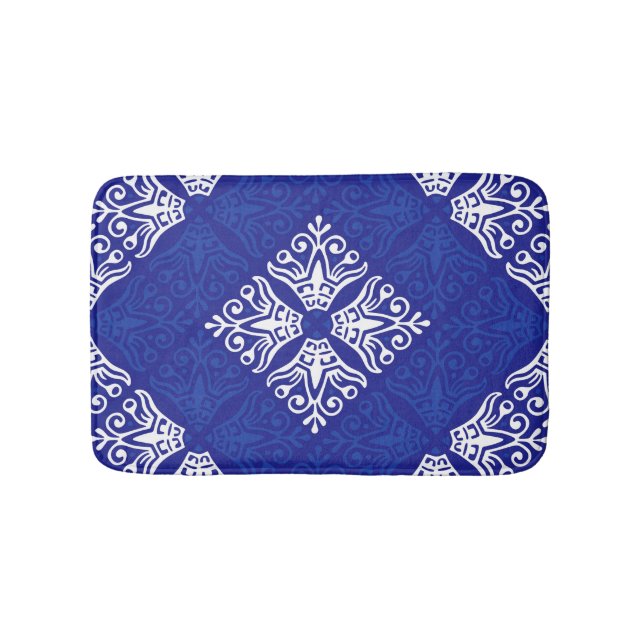 Tapete De Banheiro Design de Bandana Azul (frente)
