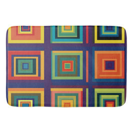 Tapete De Banheiro Design de Bloco Retro Colorido