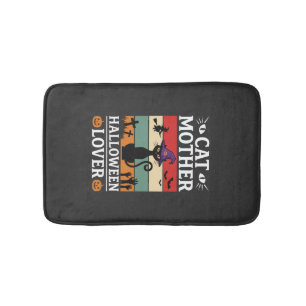 Tapete De Banheiro Design de Bruxa Retro Amante de Gato da Mãe no Hal