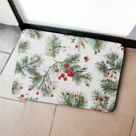Tapete De Banheiro Design de Férias Woodland Pine & Red Berries