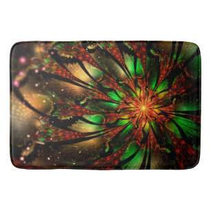 Tapete De Banheiro design de flor fractal abstrato.