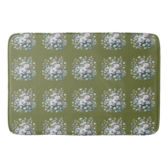 Tapete De Banheiro design de flores personalizado (Frente)