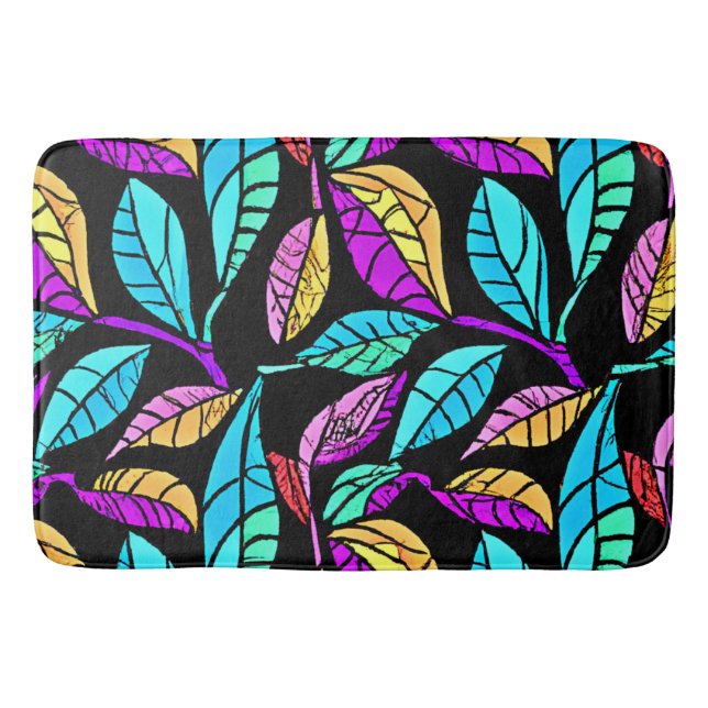 Tapete De Banheiro Design de Folhas de Vidro Estendidas (Frente)