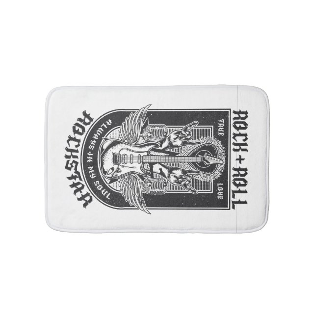 Tapete De Banheiro Design de Guitar Rock (frente)