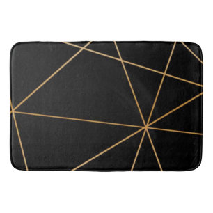Tapete De Banheiro Design de linha ouro preto