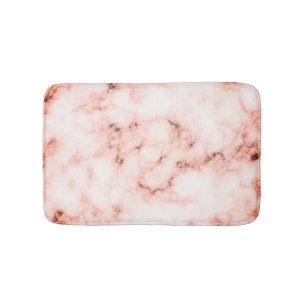 Tapete De Banheiro Design de pedra de mármore cor-de-rosa e branco n