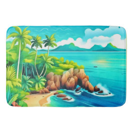 Tapete De Banheiro Design de Prazer da Costa Tropical