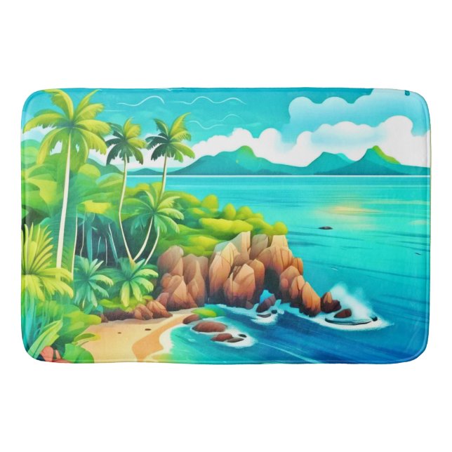 Tapete De Banheiro Design de Prazer da Costa Tropical (Frente)