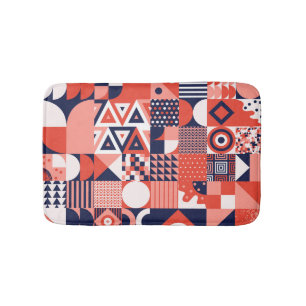 Tapete De Banheiro Design de Retro Bauhaus, geométrico colorido.