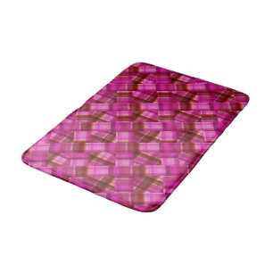 Tapete De Banheiro Design de Tartan, Marcada com cruz rosa,