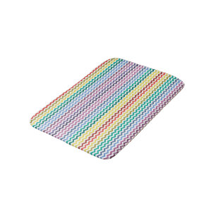 Tapete De Banheiro Design de Zig Zag Colorida Vibrante - Bath Mat