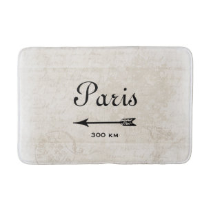 Tapete De Banheiro Design do destino de Paris France do vintage com