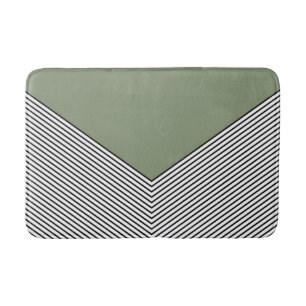 Tapete De Banheiro Design e triângulo verde do fogão preto e branco