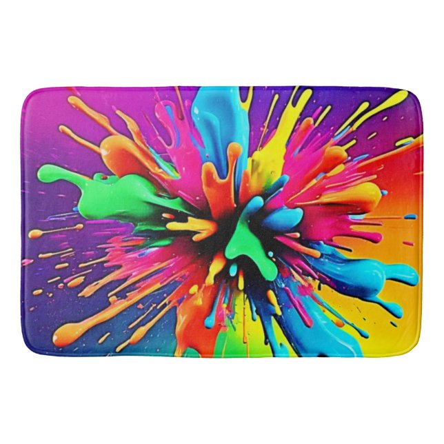 Tapete De Banheiro Design Explosão de Tinta Vibrante (Frente)