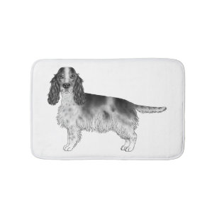 Tapete De Banheiro Design Inglês Cocker Spaniel Em Preto E Branco