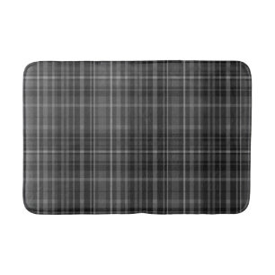 Tapete De Banheiro Design Minimalista com Padrão Xadrez Preto Cinza