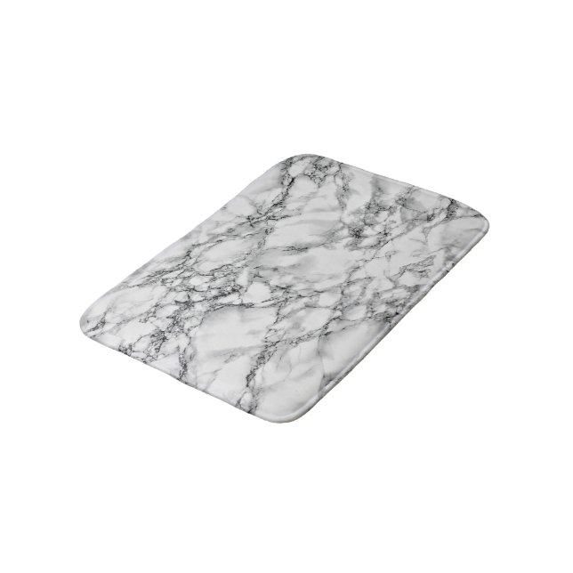 Tapete De Banheiro Design Moderno da Bath Mat Marble Stone White (Angulado)