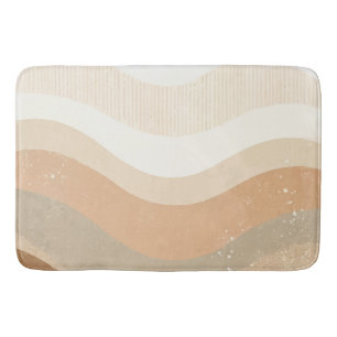Tapete De Banheiro Design Neutro Terroso Ondas Mod Retro