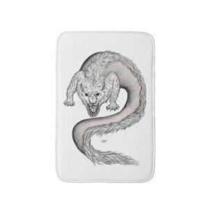 Tapete De Banheiro Design preto e branco do Wolfdragon