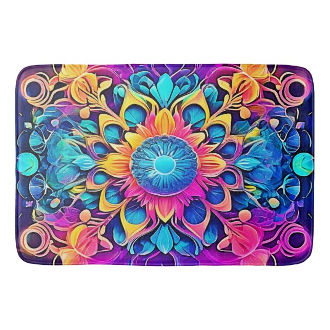 Tapete De Banheiro Design Psychedelic Mandala (Frente)