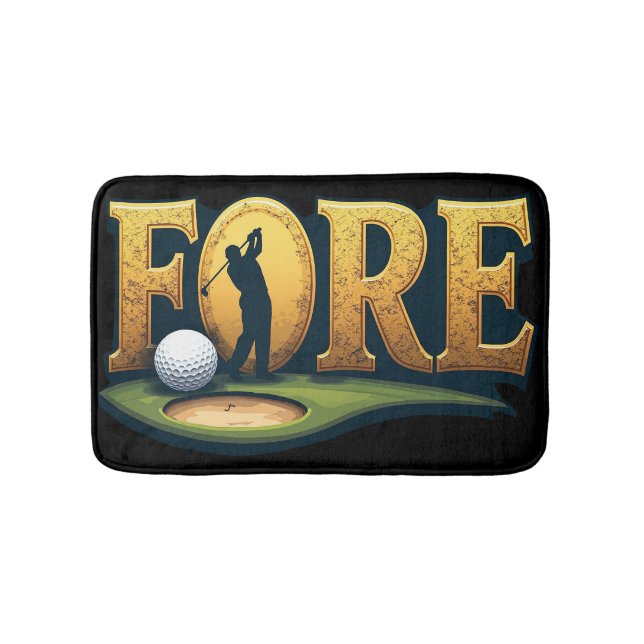 Tapete De Banheiro Design Trendy Golf com Silhouette Golfer (frente)