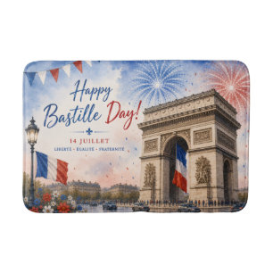 Tapete De Banheiro dia da Bastilha Arco do triunfo Paris França fogo