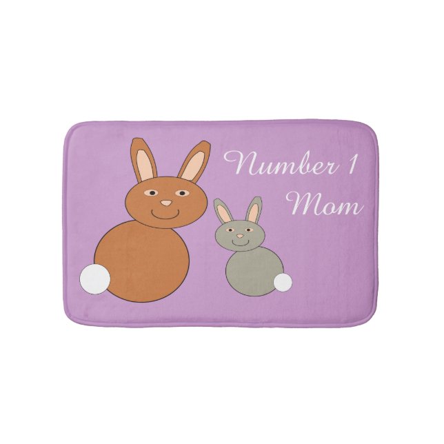 Tapete De Banheiro Dia de as mães Bunnies Personalizado Bath Mat (frente)