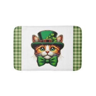 Tapete De Banheiro Dia de São Patrício, gato/gatinho