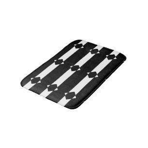 Tapete De Banheiro Diamante preto e branco em forma de
