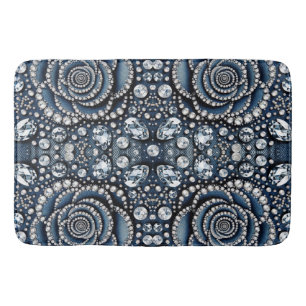 Tapete De Banheiro Diamante Rosa e Brilho de Jeans Glam Jewels