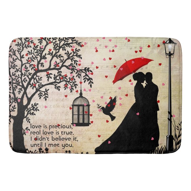 Tapete De Banheiro Dias de os namorados elegantes de Beige e Poesia N (Frente)