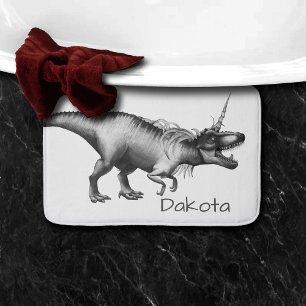 Tapete De Banheiro Dinocorn Silver Dinossauro Cavalo da Fantasia Un