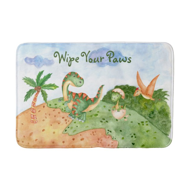 Tapete De Banheiro Dinossauros Bonitos Para Rapazes (Frente)