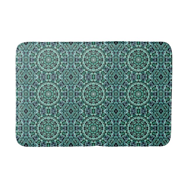 Tapete De Banheiro Diversão com azul-turquesa e preto (Frente)