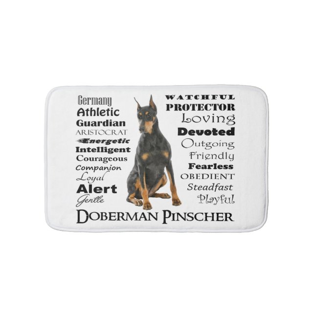 Tapete De Banheiro Doberman Traits Bath Mat (frente)