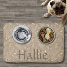 Dog Placemat - Brown Botanical, Personalized
