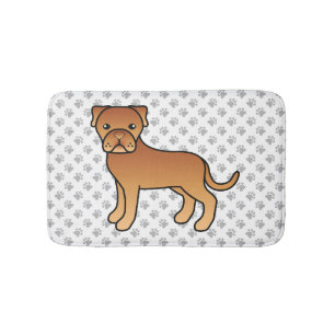 Tapete De Banheiro Dogue De Bordeaux - Cartoon Cachorro e patas
