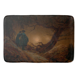 Tapete De Banheiro Dois Homens Contemplando a Lua à Noite